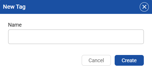 New Tag create dialog