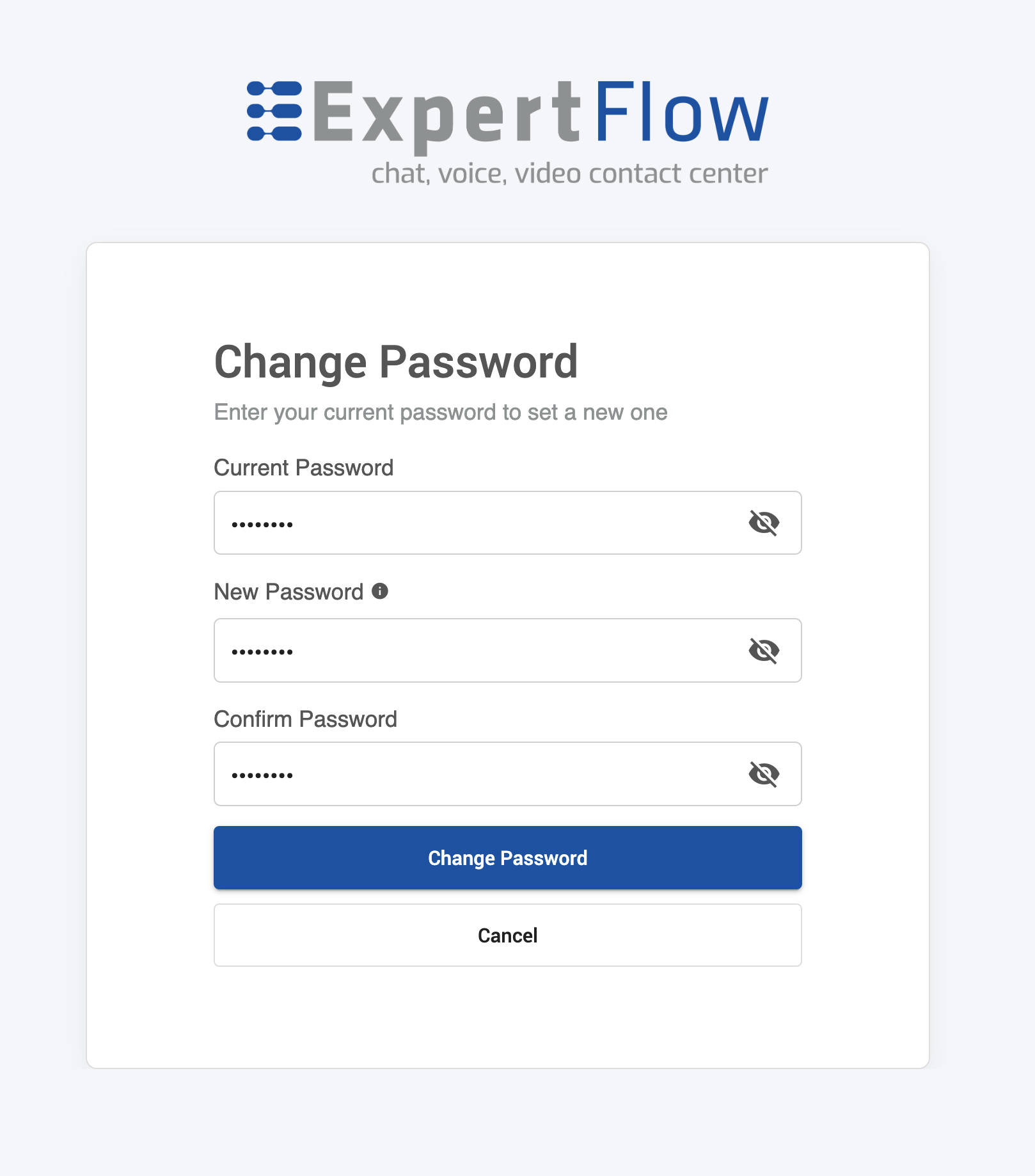 change password screen