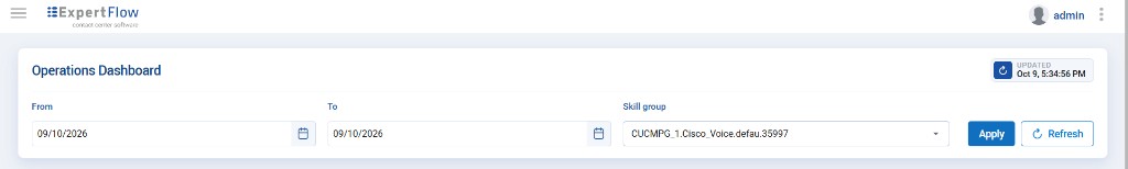 Apply and Refresh buttons after filter changes