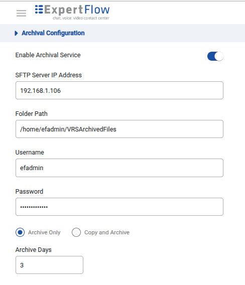 Archive Only configuration
