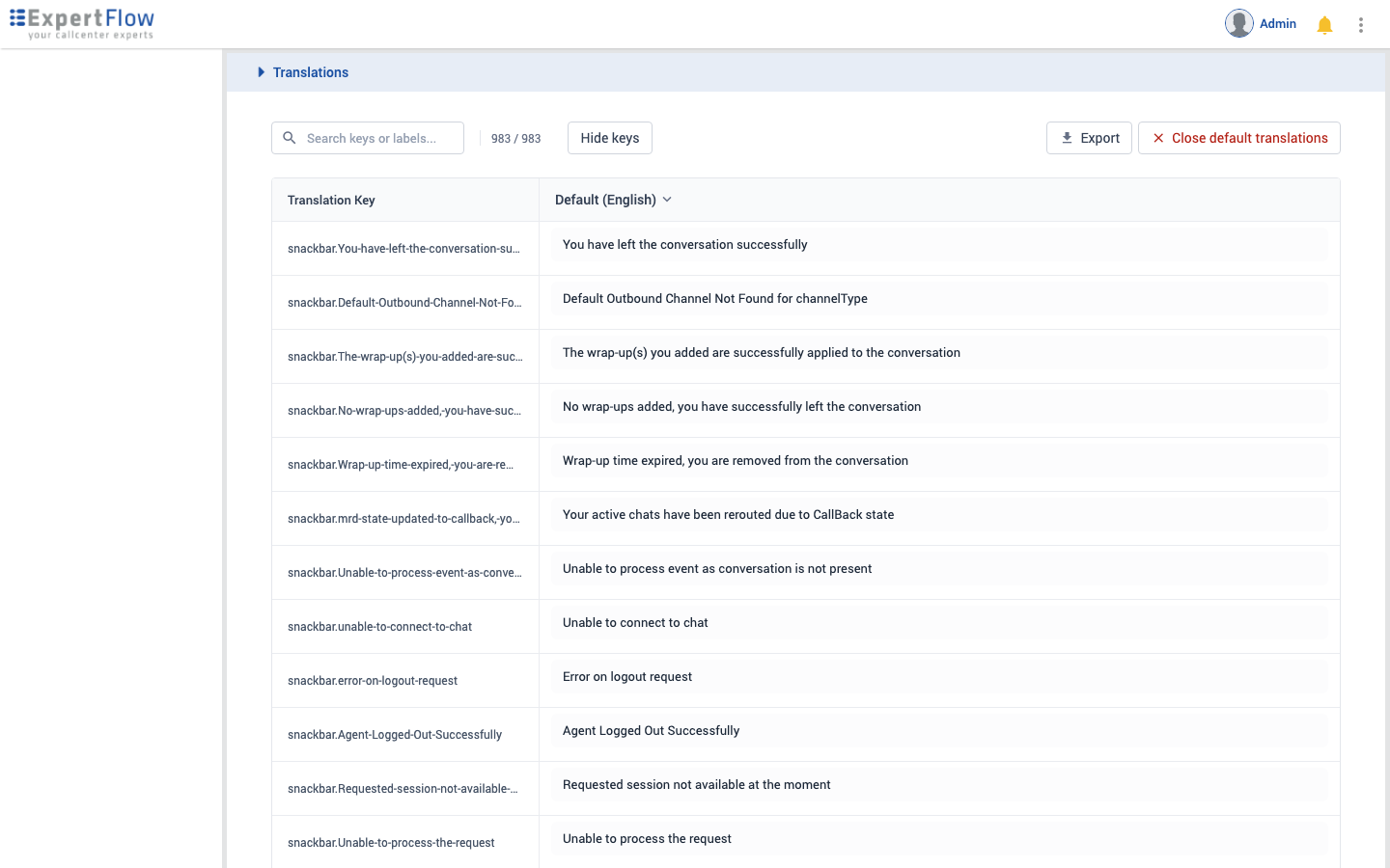 Default translation view