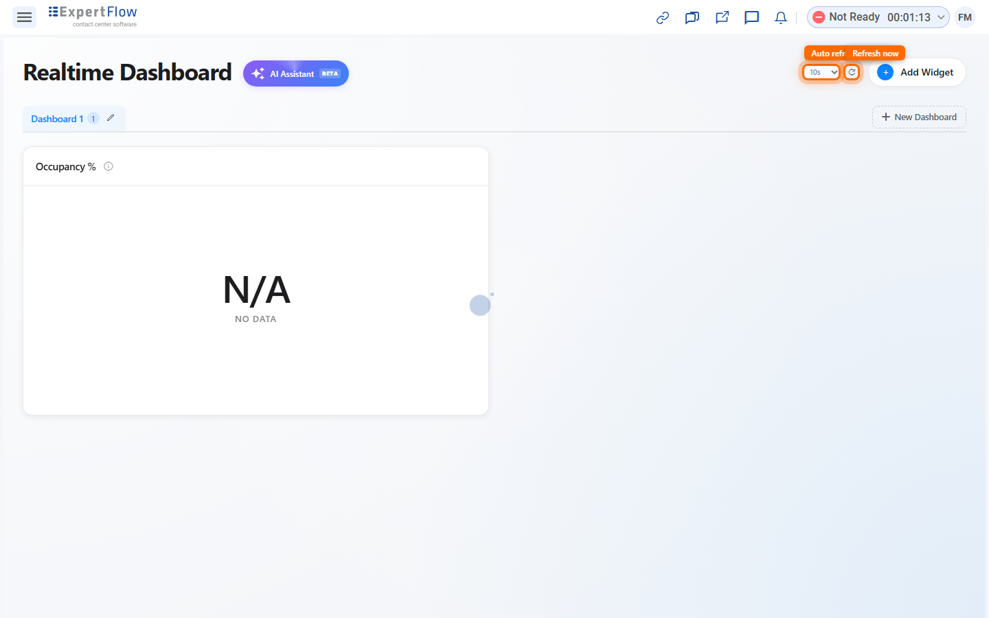 The auto-refresh interval dropdown and manual refresh button