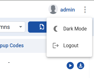 Dark Mode option in the three-dot menu