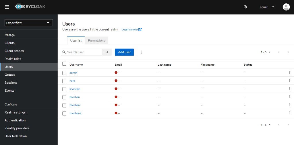 EFCX Expertflow Users list with empty Status while account is BFD-locked