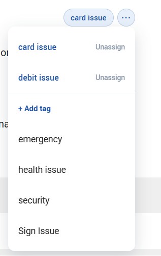 Multiple assigned tags with Unassign and Add tag